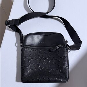 Coach Embossed Black Men's Messenger Bag